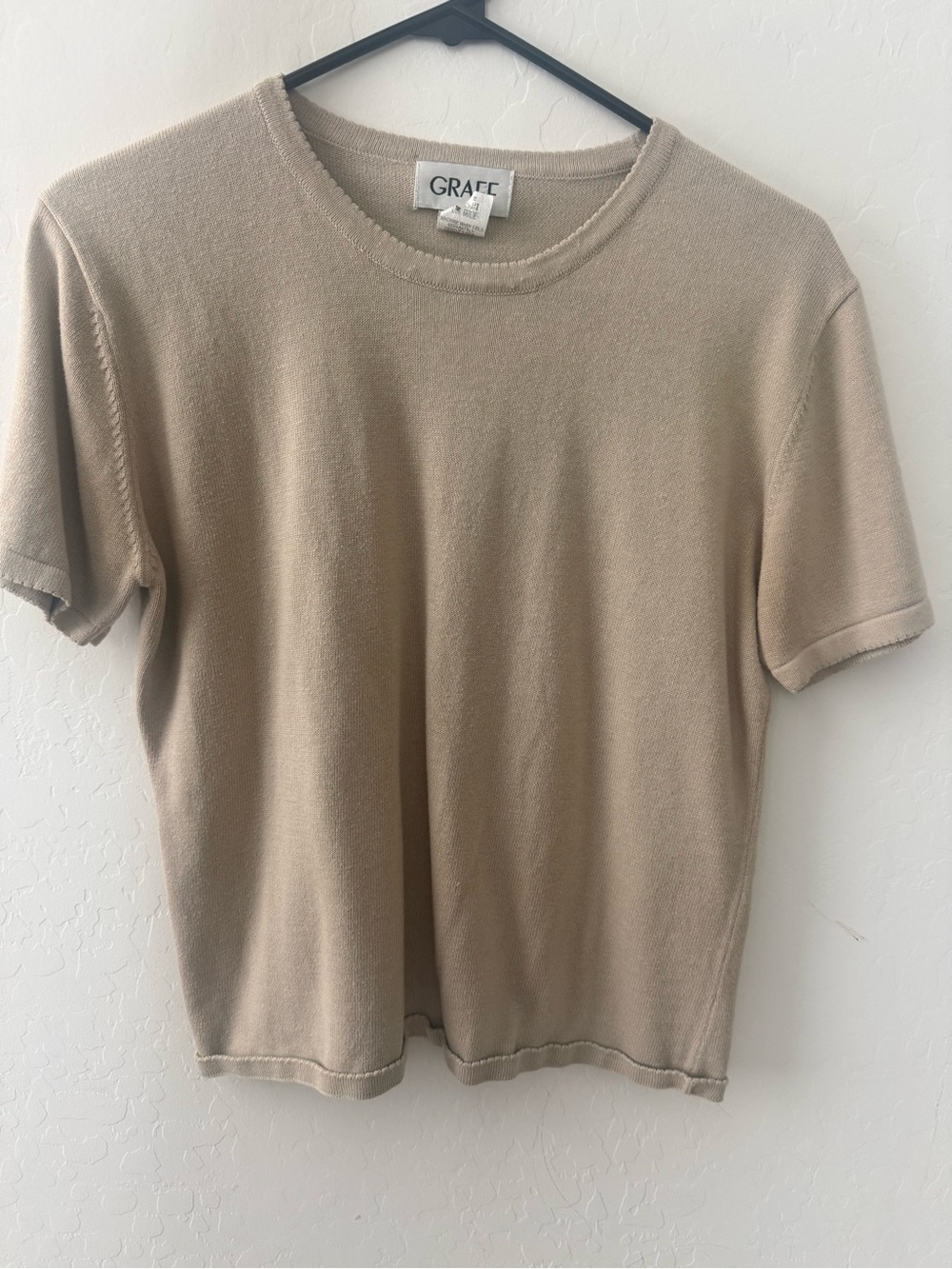 Graff Short Sleeve Crewneck Tee in Beige Taupe